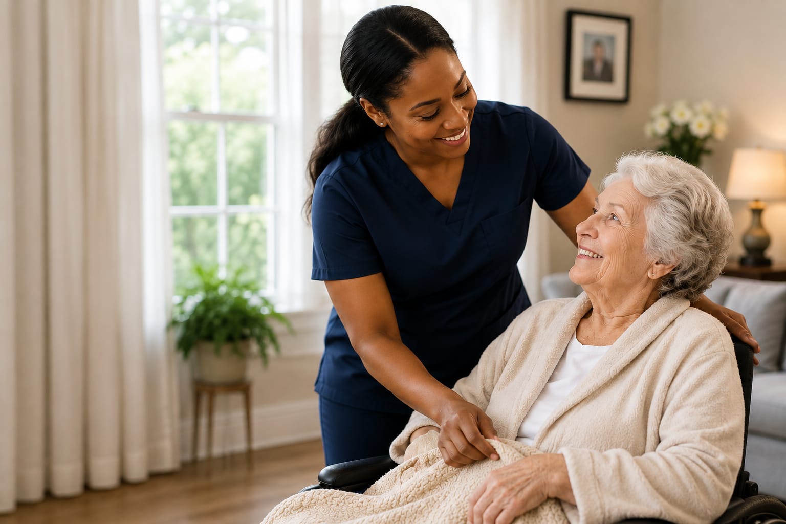 Collective Staffing Group Home Health Aide caring for a patient