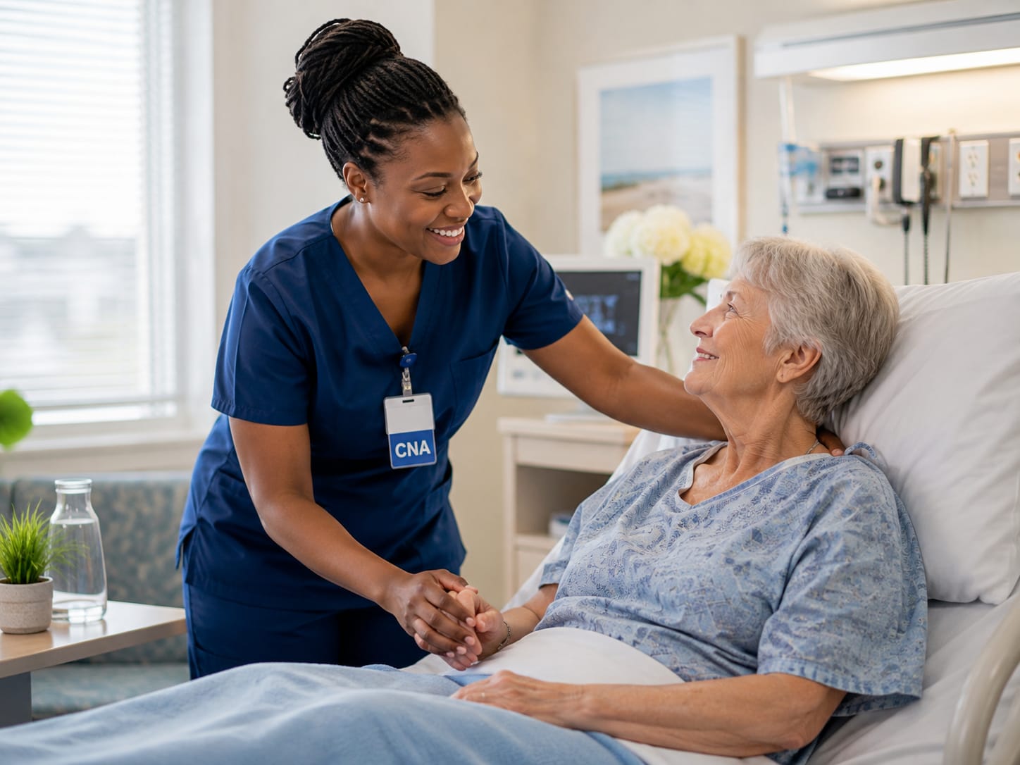Certified Nursing Assistant caring for a patient at Collective Staffing Group